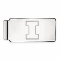 Sterling Silver Rhodium-plated LogoArt University of Illinois Letter I Money Clip view 1