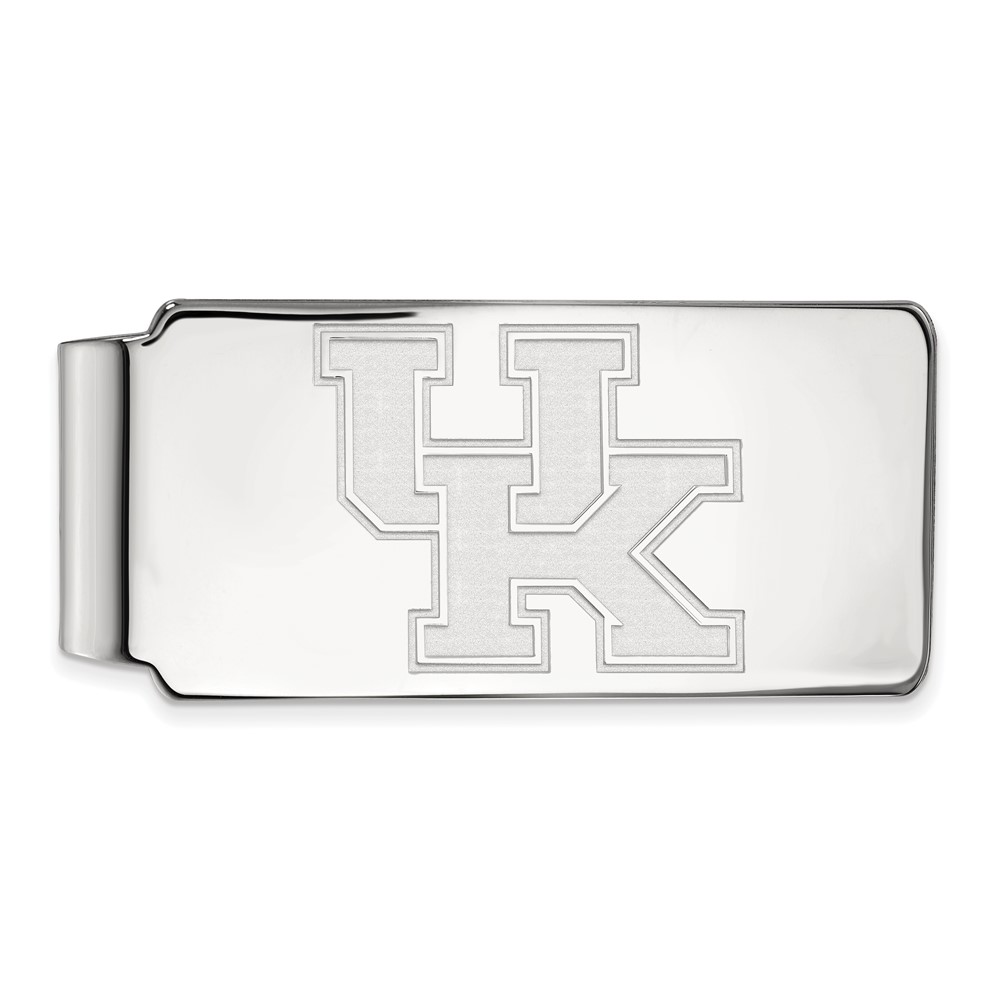 Sterling Silver Rhodium-plated LogoArt University of Kentucky U-k Money Clip