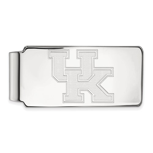 Sterling Silver Rhodium-plated LogoArt University of Kentucky U-k Money Clip