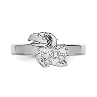 Sterling Silver Rhodium-plated LogoArt University of Kansas Jayhawk Toe Ring view 4