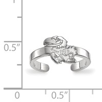 Sterling Silver Rhodium-plated LogoArt University of Kansas Jayhawk Toe Ring view 5