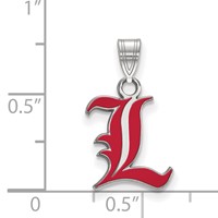 Sterling Silver Rhodium-plated LogoArt University of Louisville Letter L Small Enameled Pendant view 2