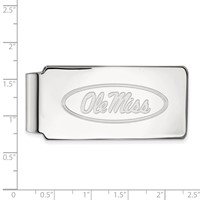 Sterling Silver Rhodium-plated LogoArt University of Mississippi Ole Miss Money Clip view 2