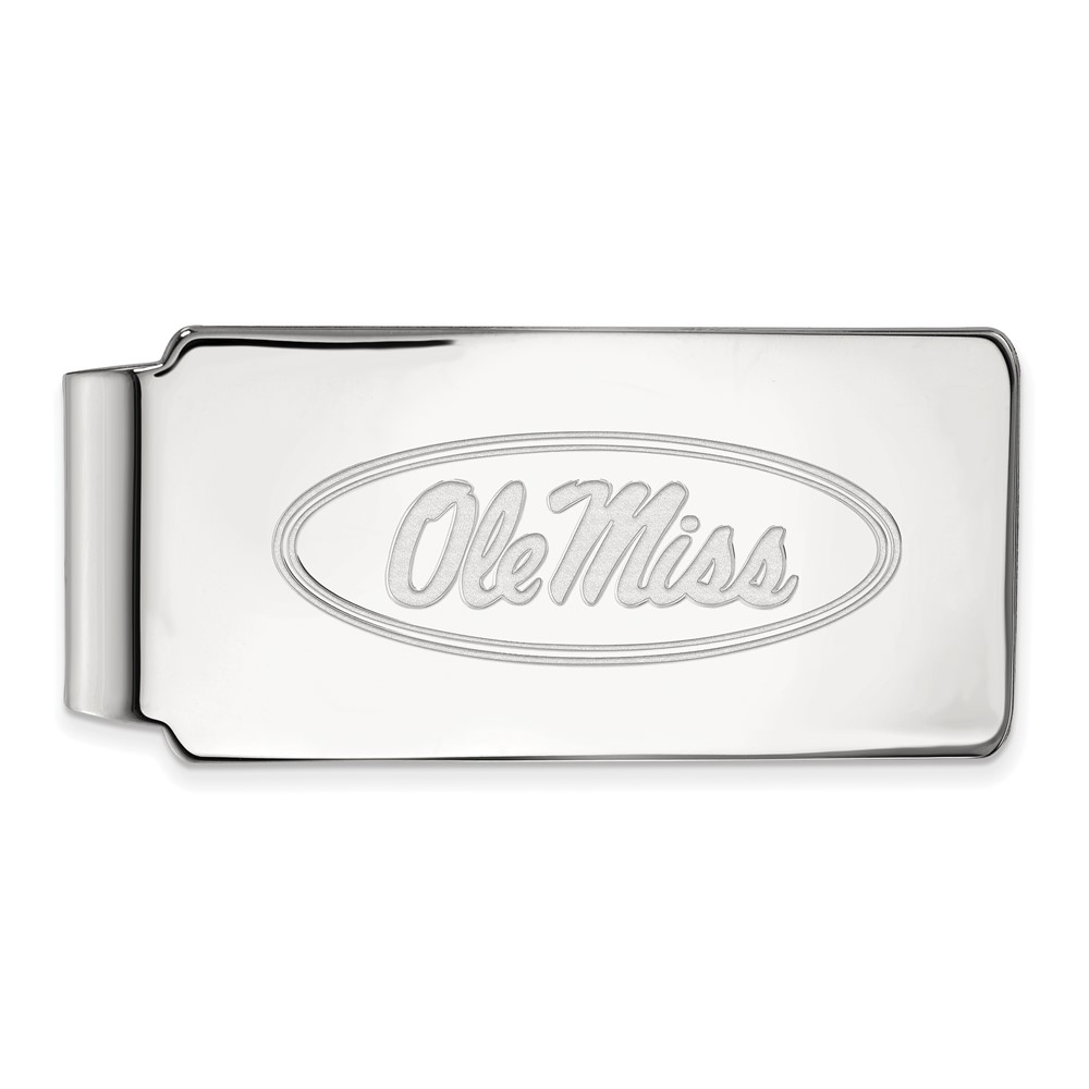 Sterling Silver Rhodium-plated LogoArt University of Mississippi Ole Miss Money Clip
