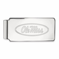 Sterling Silver Rhodium-plated LogoArt University of Mississippi Ole Miss Money Clip view 1