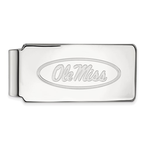 Sterling Silver Rhodium-plated LogoArt University of Mississippi Ole Miss Money Clip
