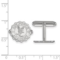 Sterling Silver Rhodium-plated LogoArt United States Air Force Academy Crest Cuff Links view 2