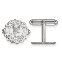 Sterling Silver Rhodium-plated LogoArt United States Air Force Academy Crest Cuff Links view 1