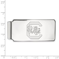Sterling Silver Rhodium-plated LogoArt University of South Carolina Money Clip view 2