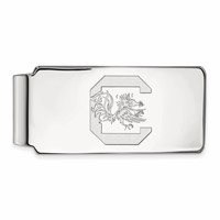 Sterling Silver Rhodium-plated LogoArt University of South Carolina Money Clip view 1