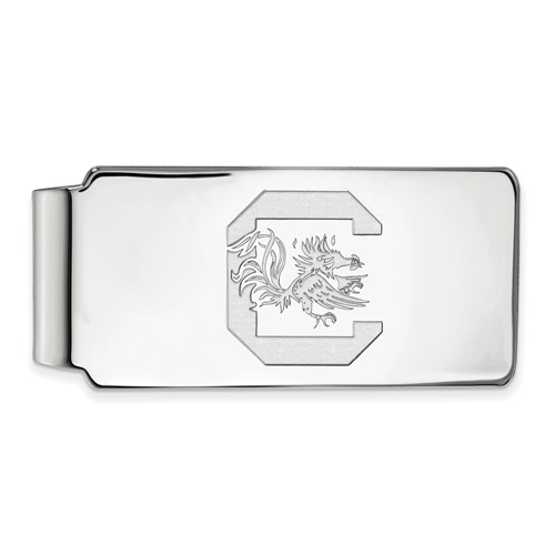 Sterling Silver Rhodium-plated LogoArt University of South Carolina Money Clip