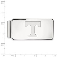 Sterling Silver Rhodium-plated LogoArt University of Tennessee Letter T Money Clip view 2