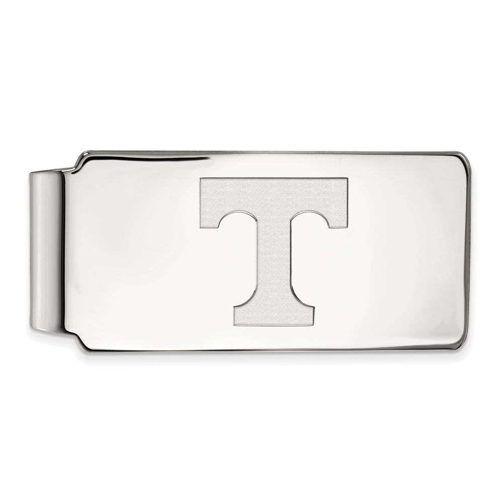 Sterling Silver Rhodium-plated LogoArt University of Tennessee Letter T Money Clip