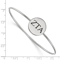 Sterling Silver Rh-plated LogoArt Zeta Tau Alpha Enameled Slip-on Bangle view 3