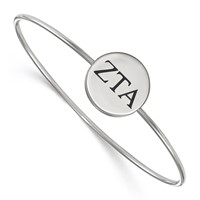Sterling Silver Rh-plated LogoArt Zeta Tau Alpha Enameled Slip-on Bangle view 1