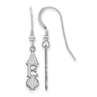 Sterling Silver Rhodium-plated LogoArt Alpha Epsilon Phi Sorority Greek Letters Small Dangle Wire Earrings view 1
