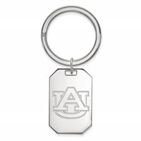 Sterling Silver Rhodium-plated LogoArt Auburn University Key Ring view 1