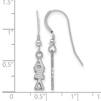 Sterling Silver Rhodium-plated LogoArt Alpha Xi Delta Sorority Greek Letters Small Dangle Wire Earrings view 2