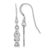 Sterling Silver Rhodium-plated LogoArt Alpha Xi Delta Sorority Greek Letters Small Dangle Wire Earrings view 1