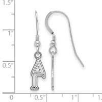 Sterling Silver Rhodium-plated LogoArt Delta Gamma Extra Sorority Greek Letters Small Dangle Wire Earrings view 2