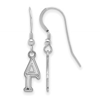 Sterling Silver Rhodium-plated LogoArt Delta Gamma Extra Sorority Greek Letters Small Dangle Wire Earrings view 1