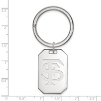Sterling Silver Rhodium-plated LogoArt Florida State University F-s Key Ring view 2