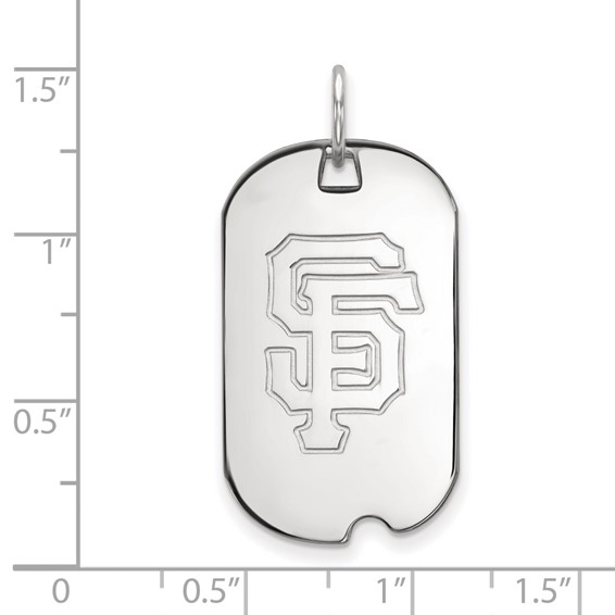 10k White Gold Major League Baseball LogoArt San Francisco Giants S-F Small Dog Tag Pendant