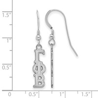 Sterling Silver Rhodium-plated LogoArt Gamma Phi Beta Extra Sorority Greek Letters Small Dangle Wire Earrings view 2