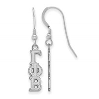 Sterling Silver Rhodium-plated LogoArt Gamma Phi Beta Extra Sorority Greek Letters Small Dangle Wire Earrings view 1