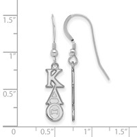 Sterling Silver Rhodium-plated LogoArt Kappa Alpha Theta Extra Sorority Greek Letters Small Dangle Wire Earrings view 2