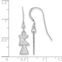 Sterling Silver Rhodium-plated LogoArt Kappa Delta Extra Sorority Greek Letters Small Dangle Wire Earrings view 2