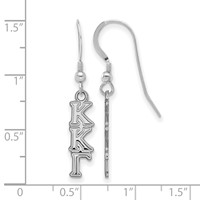 Sterling Silver Rhodium-plated LogoArt Kappa Kappa Gamma Extra Sorority Greek Letters Small Dangle Wire Earrings view 2