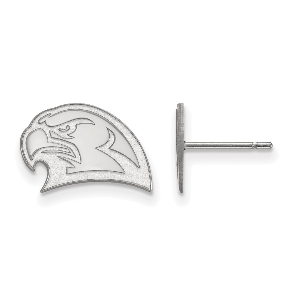 Sterling Silver Rhodium-plated LogoArt Miami University Ohio Redhawk Small Post Earrings