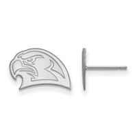 Sterling Silver Rhodium-plated LogoArt Miami University Ohio Redhawk Small Post Earrings view 1