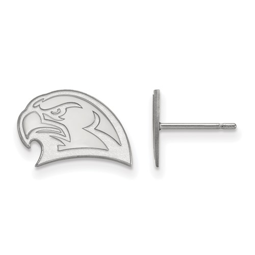 Sterling Silver Rhodium-plated LogoArt Miami University Ohio Redhawk Small Post Earrings