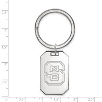 Sterling Silver Rhodium-plated LogoArt North Carolina State University N-c-s Key Ring view 2