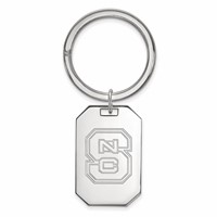 Sterling Silver Rhodium-plated LogoArt North Carolina State University N-c-s Key Ring view 1