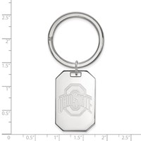 Sterling Silver Rhodium-plated LogoArt the Ohio State University Key Ring view 2
