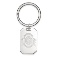 Sterling Silver Rhodium-plated LogoArt the Ohio State University Key Ring view 1