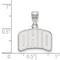 Sterling Silver Rhodium-plated LogoArt Ohio University Small Pendant view 2