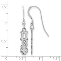 Sterling Silver Rhodium-plated LogoArt Pi Beta Phi Extra Sorority Greek Letters Small Dangle Wire Earrings view 2
