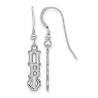 Sterling Silver Rhodium-plated LogoArt Pi Beta Phi Extra Sorority Greek Letters Small Dangle Wire Earrings view 1