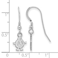 Sterling Silver Rhodium-plated LogoArt Syracuse University Mascot Extra Small Dangle Wire Earrings view 2