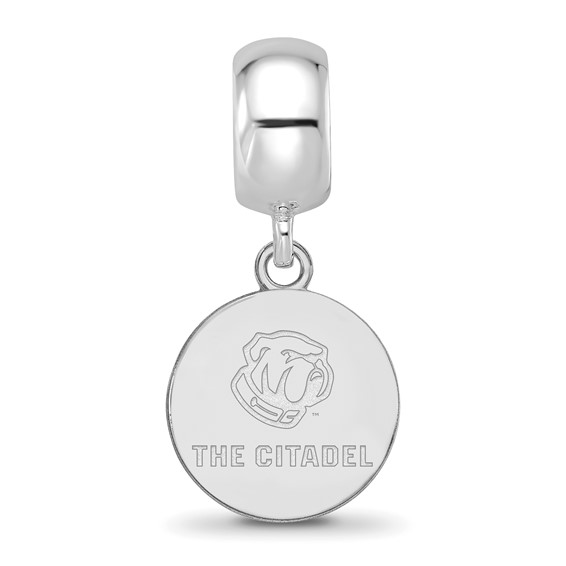 Sterling Silver Rh-plated LogoArt The Citadel Small Dangle Bead