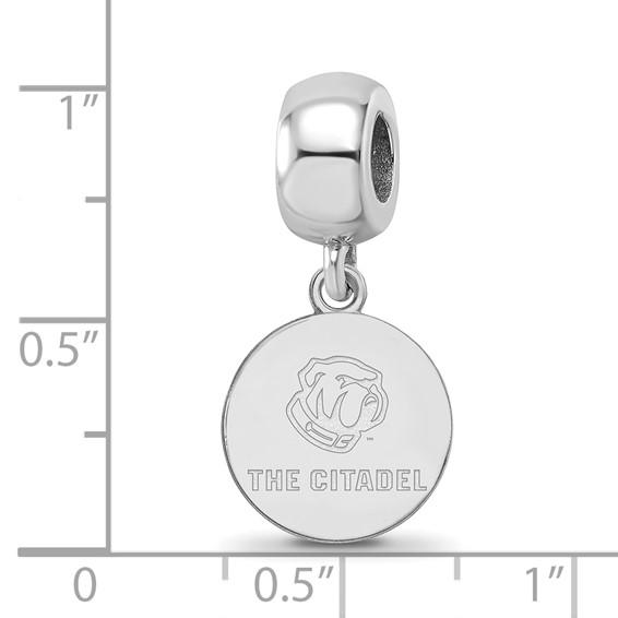Sterling Silver Rh-plated LogoArt The Citadel Small Dangle Bead