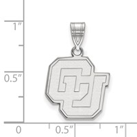Sterling Silver Rhodium-plated LogoArt University of Colorado C-u Medium Pendant view 2