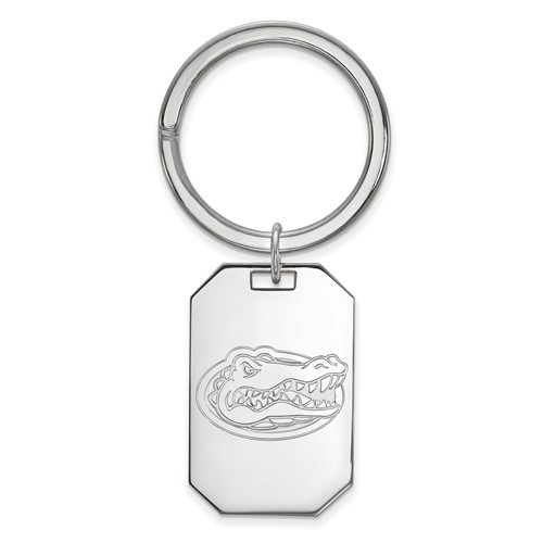 Sterling Silver Rhodium-plated LogoArt University of Florida Gator Key Ring
