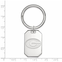 Sterling Silver Rhodium-plated LogoArt University of Georgia Letter G Key Ring view 2