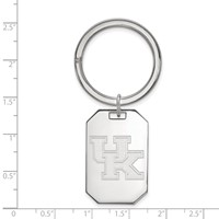 Sterling Silver Rhodium-plated LogoArt University of Kentucky U-k Key Ring view 2