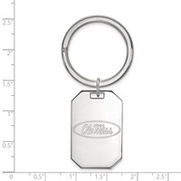 Sterling Silver Rhodium-plated LogoArt University of Mississippi Ole Miss Key Ring view 2